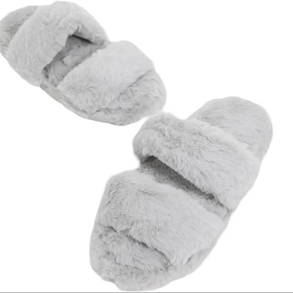 NWT ASOS DESIGN Zhuji Double Strap Scuff Slippers Gray 
Sz Medium - Picture 2 of 7